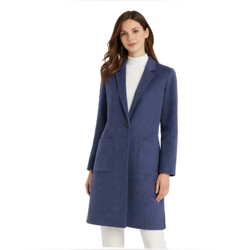 Antonio Melani, Women’s  100% wool  Notched collar Blue Long Coat, Size 4